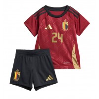 Camiseta Bélgica Amadou Onana #24 Primera Equipación Replica Eurocopa 2024 para niños mangas cortas (+ Pantalones cortos)